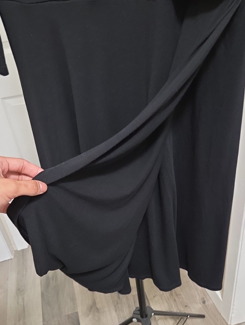 Boden Plus Size Black Faux Wrap Long Sleeve Midi Dress Viscose Career Classic - Picture 7 of 10